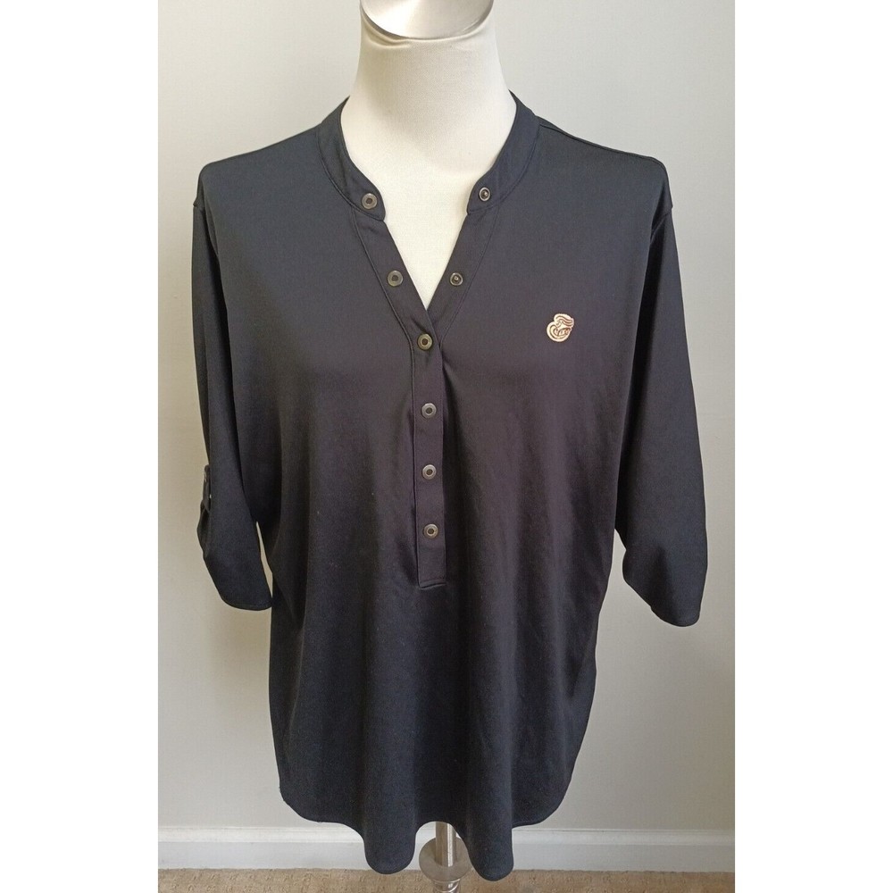 Panera Bread Managers Uniform Womens Black 2XL Blouse 3/4 Sleeve